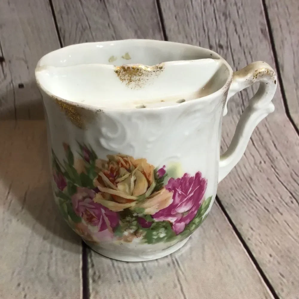 Vintage Roses Pattern Shaving Mug